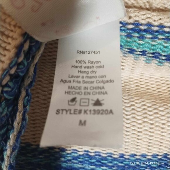 100% rayon kids size small knit ocean blue cardigan kiddo by katie - Picture 7 of 8